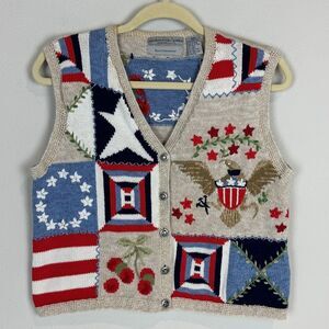 Vintage Northern Isles Petites Hand-embroidered Vest Americana PS